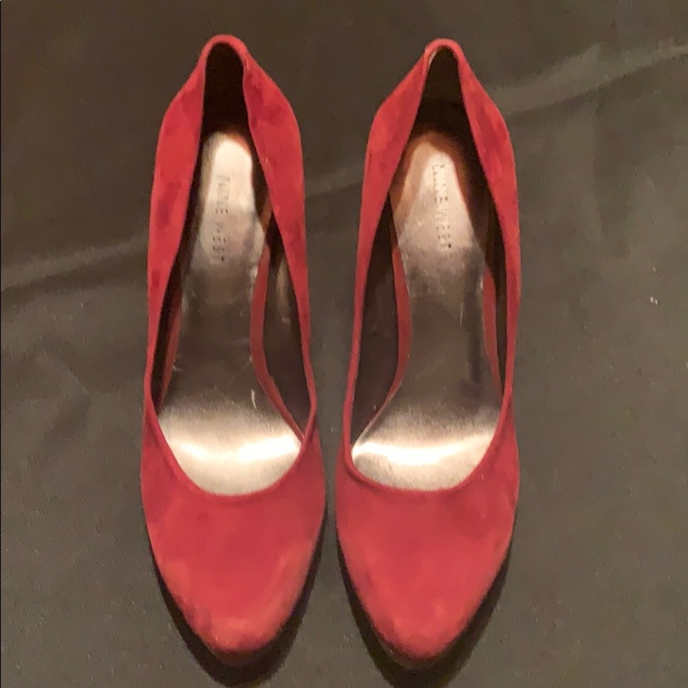 Suede heels with thin pan leather sole/heel